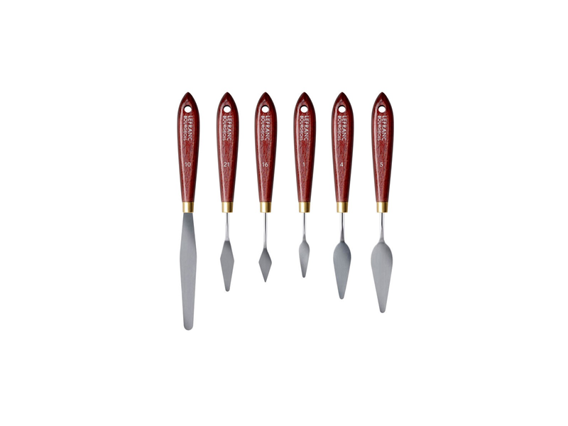 Set of 6 steel spatulas, Lefranc