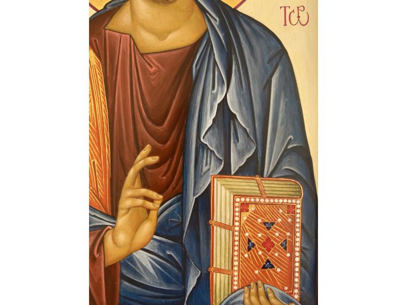 Icono Cristo Pantocrtor 21x35 cm con arco