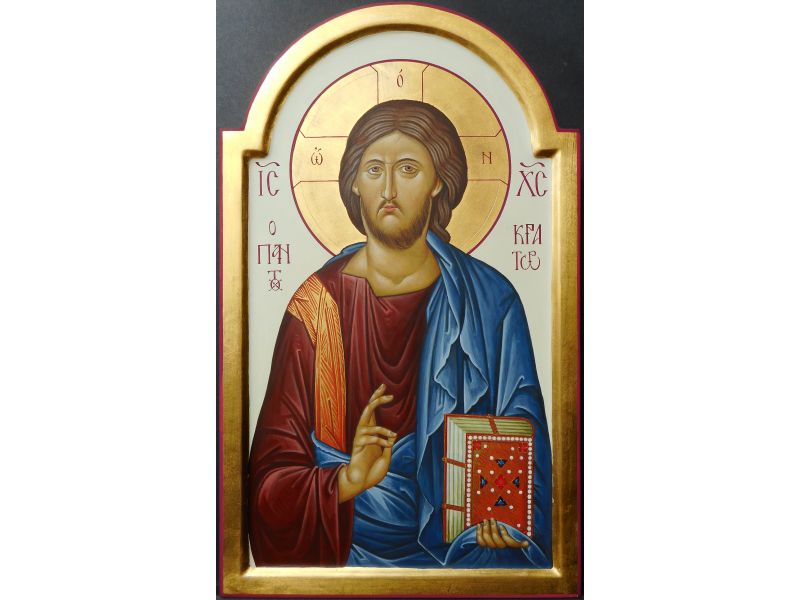 Icona Cristo Pantocratore 21x35 cm con arco