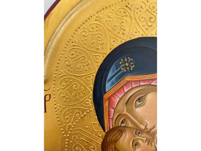 Icona Madre del dolce abbraccio 21x35 cm con arco
