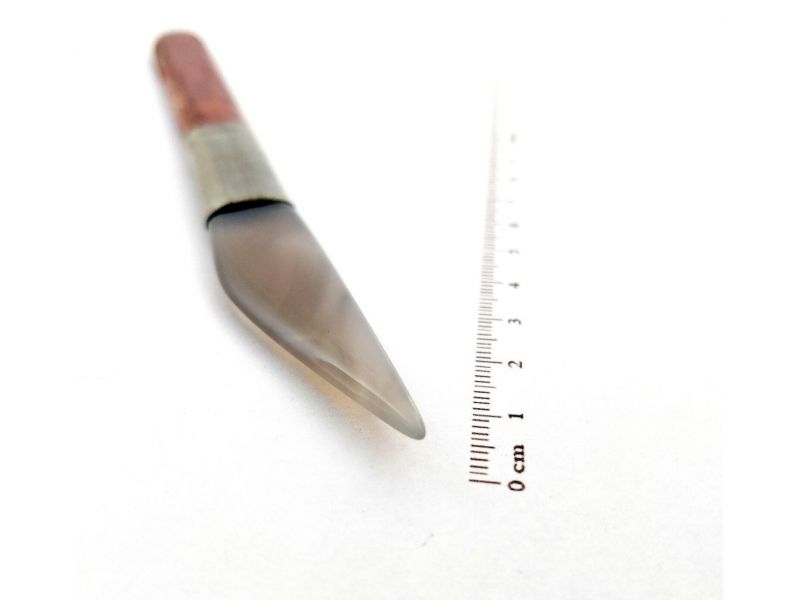 Brunissoir en agate, forme de couteau num. 6