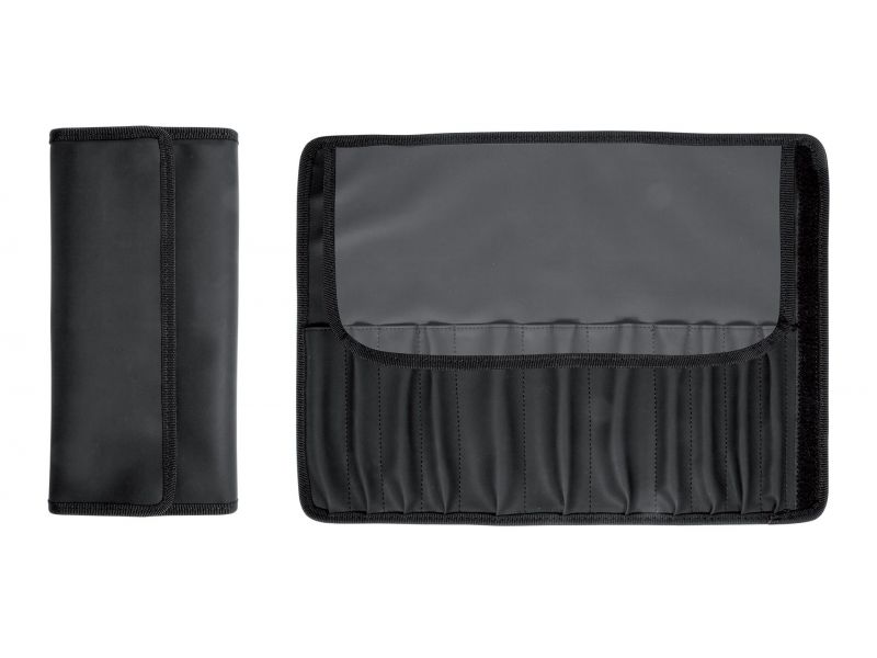 Portapinceles de tela, 27x37 cm abierto con cierre de velcro (negro)