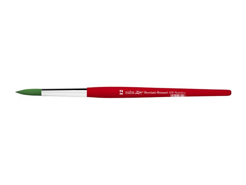 round brush Synthetic green, short handle series 400
