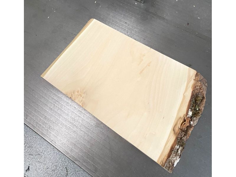 Pieza nico de madera maciza de tilo con corteza, para pirograbado, 30x17 cm
