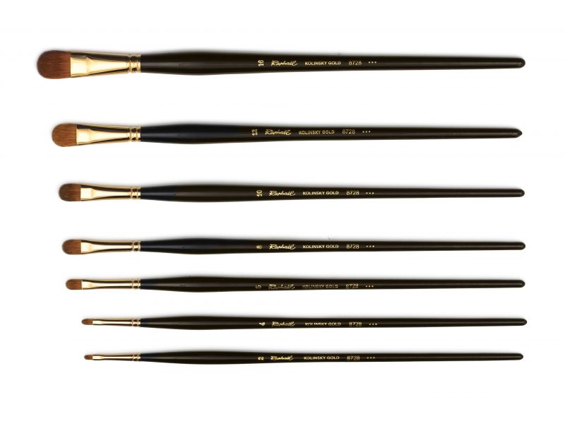 Raphal Kolinsky Gold Series 8728 Filbert Brushes