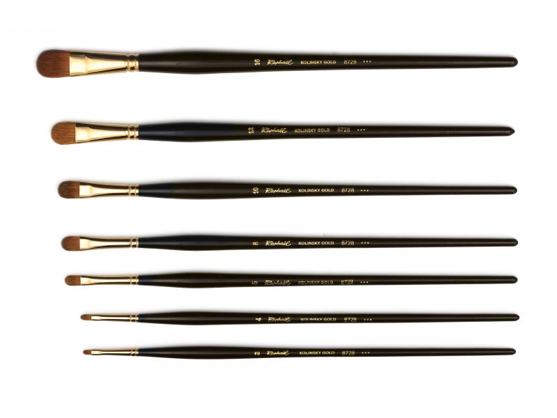 Raphaël Kolinsky Gold Series 8728 Filbert Brushes Dal Molin