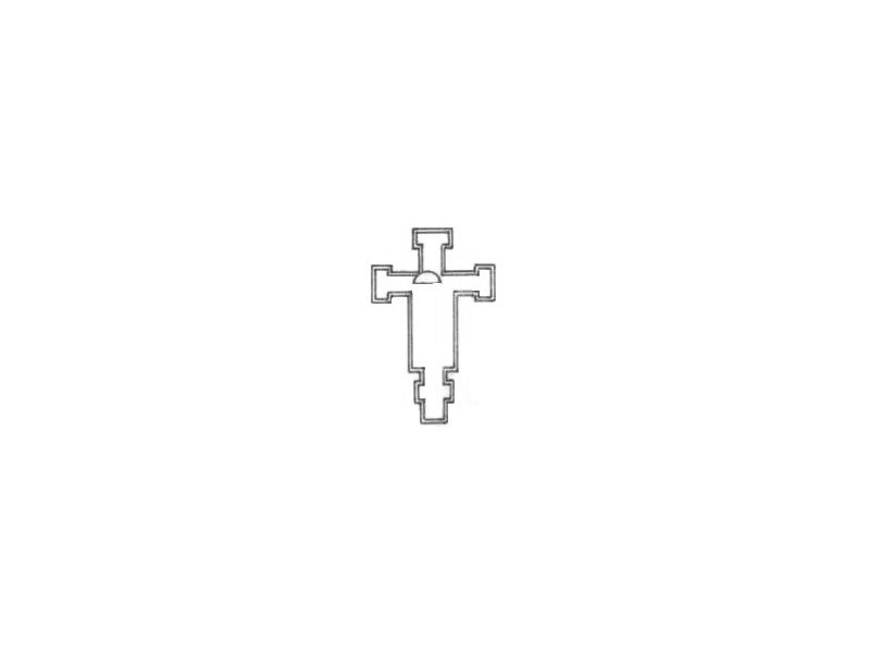 Croix Blu Astile, avec cadre creuse, aurole, brute