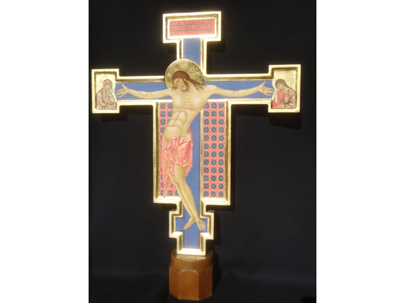 Crucifix of Cimabue h. 50 cm with pedestal