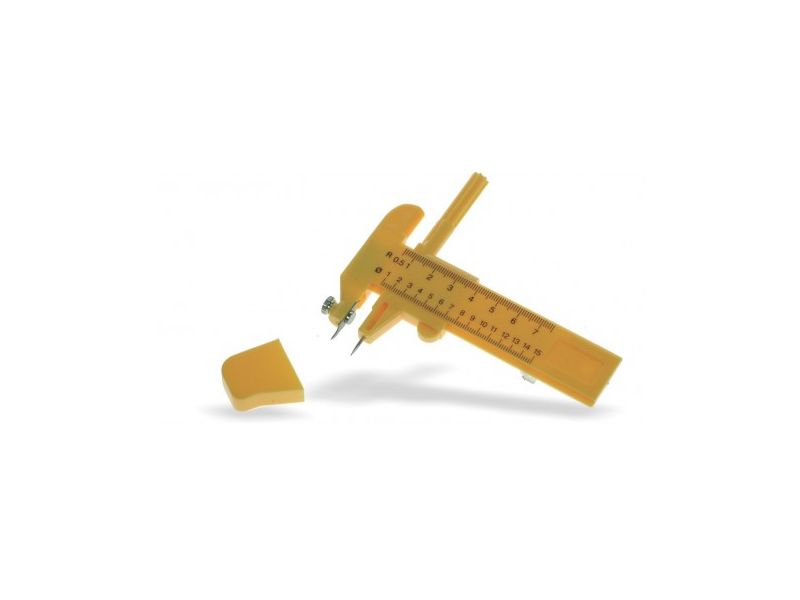 Kompassschneider mit einem maximalen Radius von 15 cm.