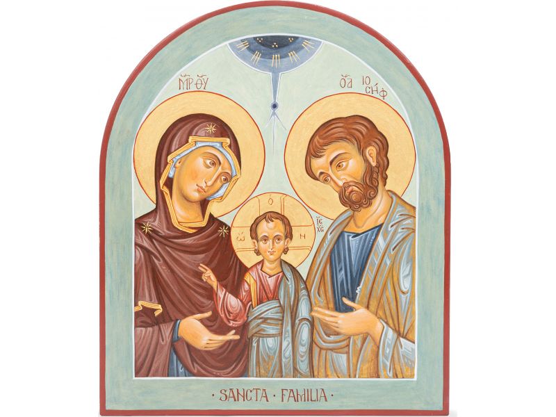 Icona Sacra Famiglia 25x35 cm  con arco