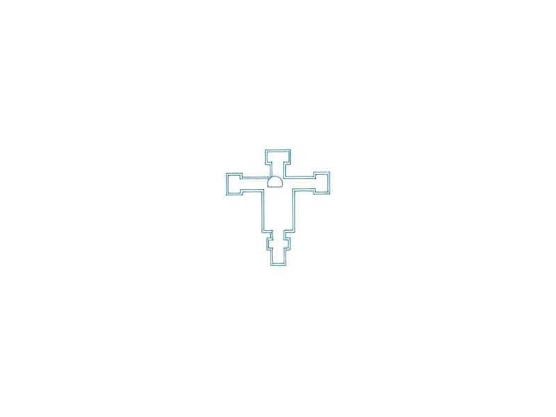 Croix di Figline, avec cadre creuse, aurole, brute