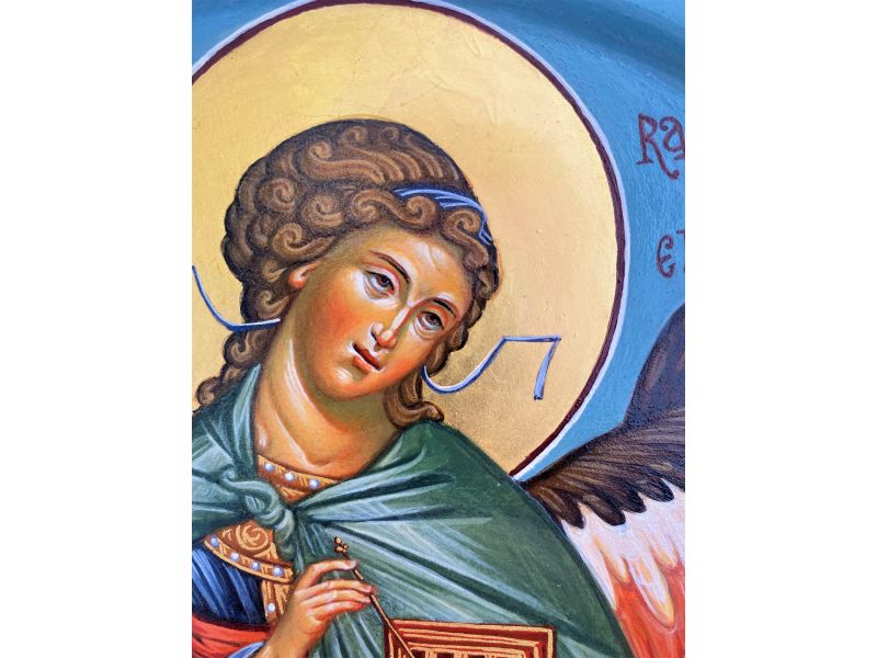 Icona Arcangelo Raffaele 25x38 Cm, Dipinta - Dal Molin