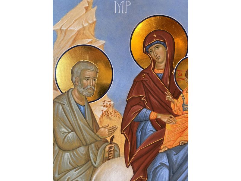 Icon of flight into Egypt Holy Family 35x45 cm