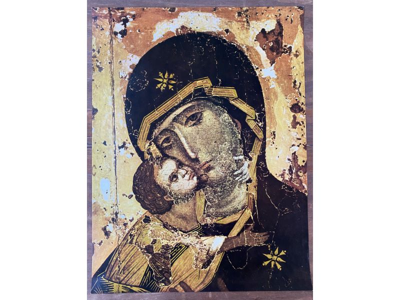 Impresin del icono Madre de Dios de la ternura de Vladimir, detalle