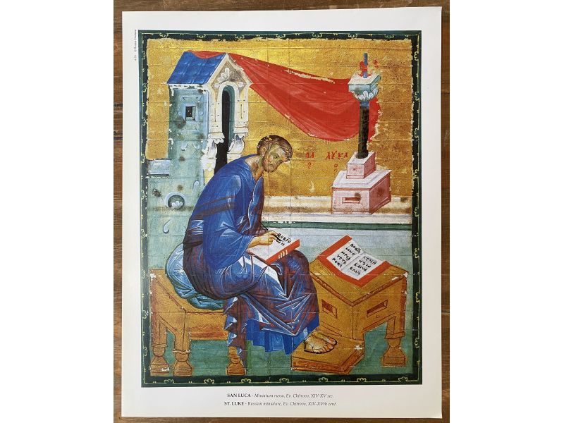 Print, Russian miniature icon of Saint Luke