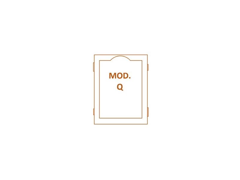 Tabla para icono modelo Q, cavada, con cuas, solo madera (en bruto)