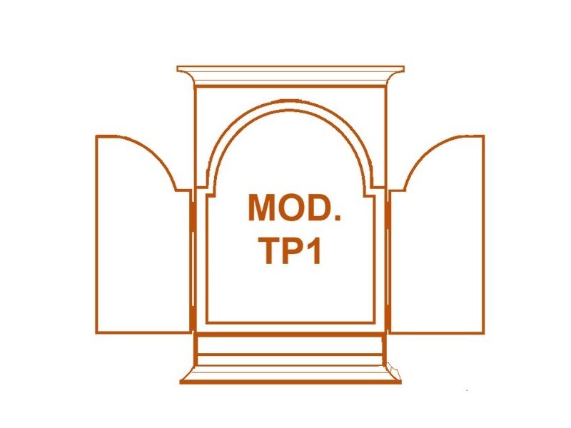 Tabla para icono de madera de tilo TRPTICO, modelo TP1, cavada, yesada