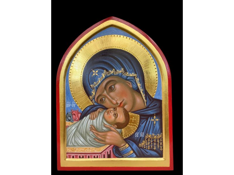 Icona Nativit, Vergine Maria con Ges bambino 24x32 cm