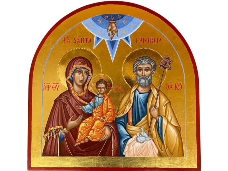 Holy Family icon, arch 30x30 cm