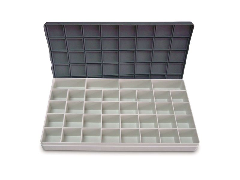 Plastic Palette Container 29x16x2.8 Cm, With 36 Spaces With Lid Dal Molin