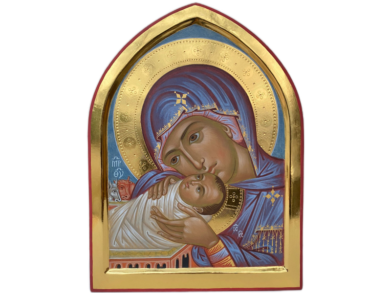 Icona Di Gesù In Legno - Artigianale, Greca Ortodossa, 9x7 Cm - Foto 7