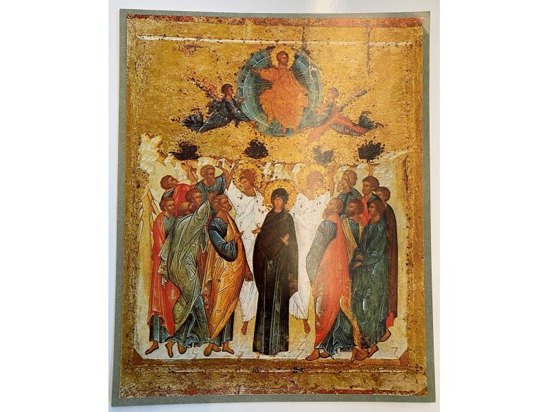 Print, icon Ascension Moscow school 15th century 21x27cm