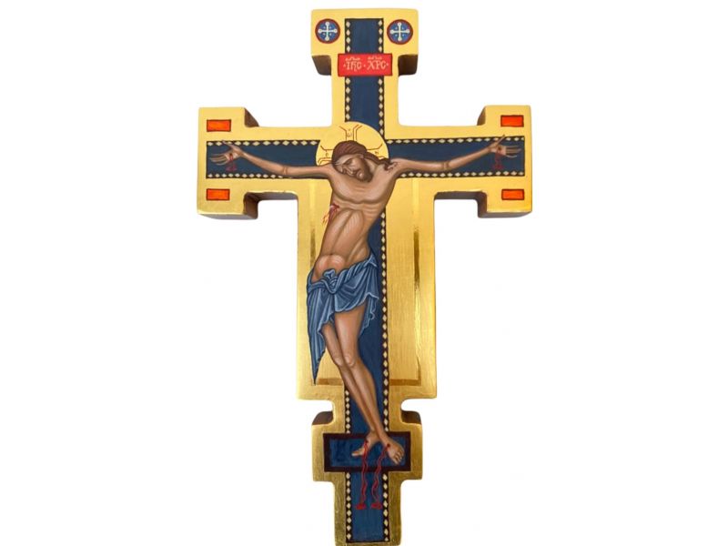 Crucifix bleu simple h. 30cm