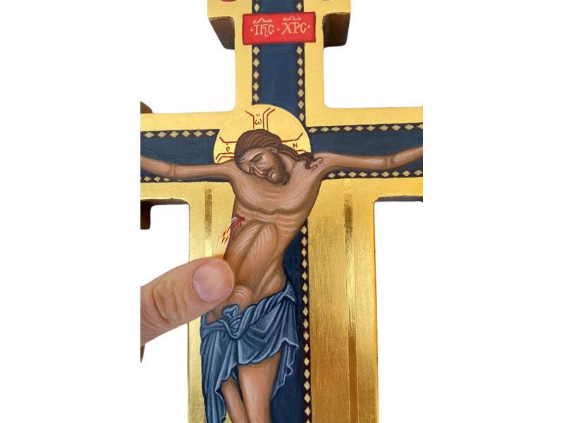 Simple Blue Crucifix h. 30 cm