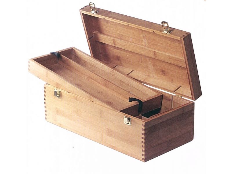 Bauletto in legno,cm 40x20 h.15, con maniglia, chiusura e scomparti interni