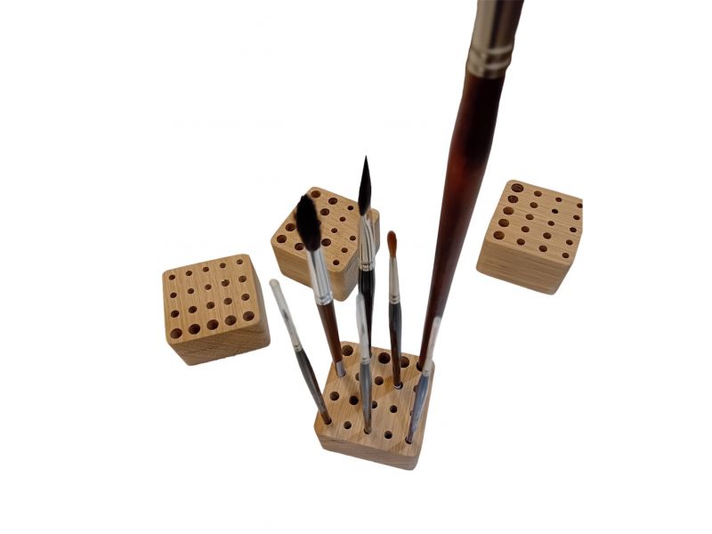 Porta Pennelli In Legno Con 67 Posti - Montaggio A Parete, Fai Da Te, Ecologico - Foto 12