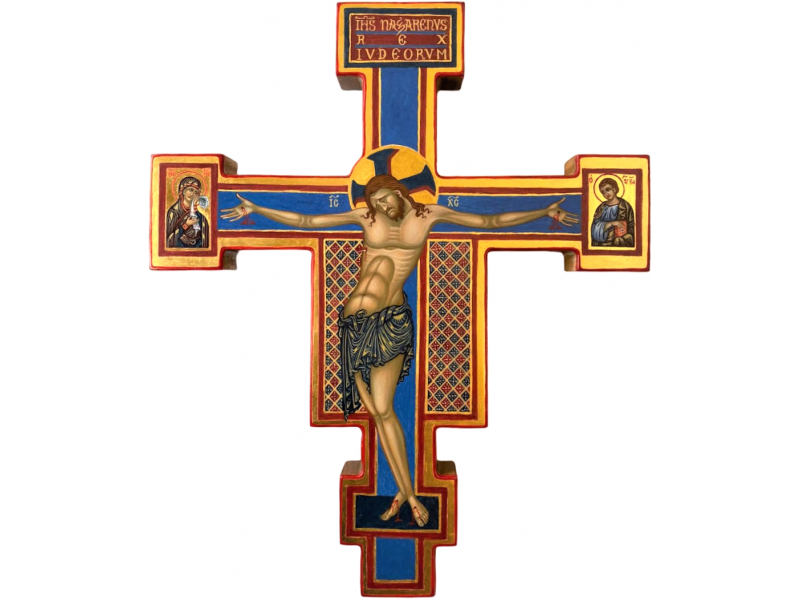 Crucifix by Giunta Pisano of San Domenico, h. 34cm, painted