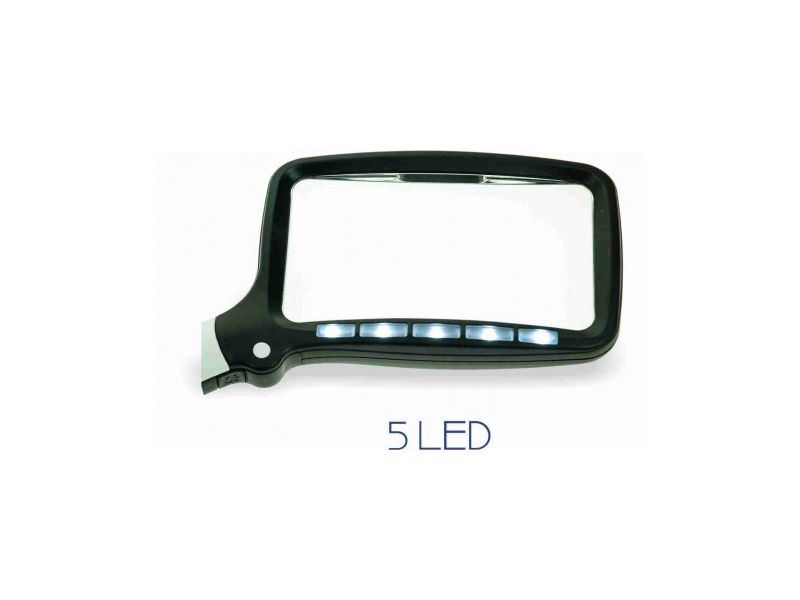 Folding magnifier with LED light 10.8x6 cm, 2x magnification.