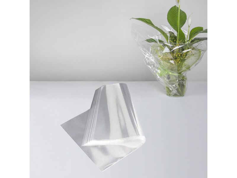 Lmina de celofn transparente 100x130 cm para flores
