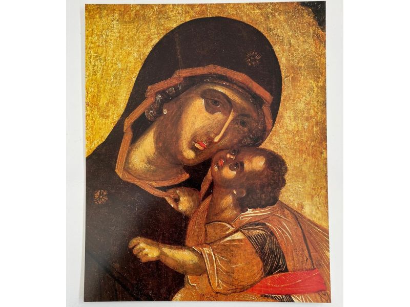 Print icon Mother of God Glykophilousa Athos 15th century 24,5x30 cm