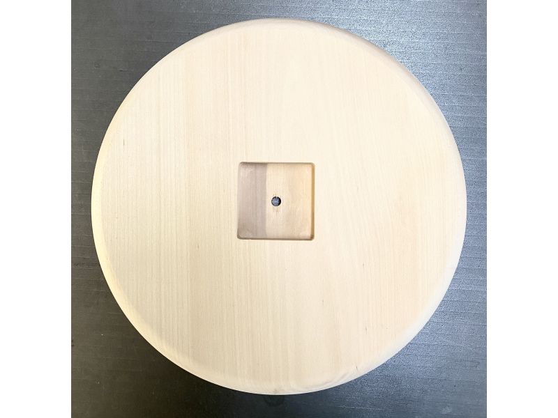 Pice ronde en bois de tilleul, paisseur. 3 cm, biseaut, pour horloge, pyrogravure