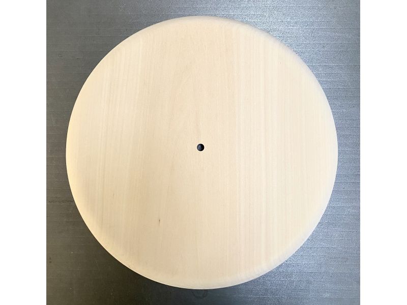 Pieza redonda en madera de tilo, espesor. 3 cm, biselado, para reloj, pirograbado