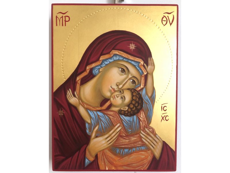 Madre Di Dio Della Tenerezza Manto Rosso 15x20 Cm - Dal Molin