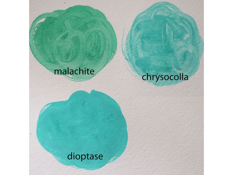 Natural chrysocolla, fine ground pigment, Master Pigments USA