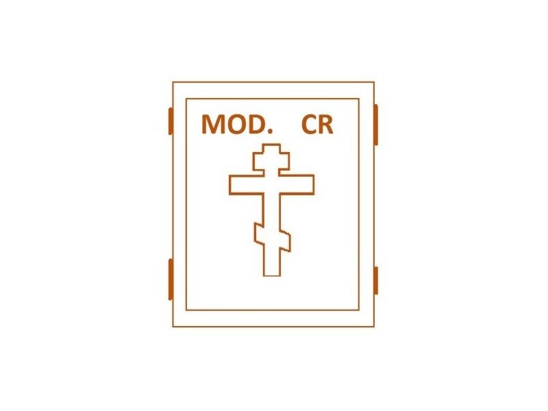 Tabla para icono modelo CR, cavada, con cuas, solo madera (en bruto)