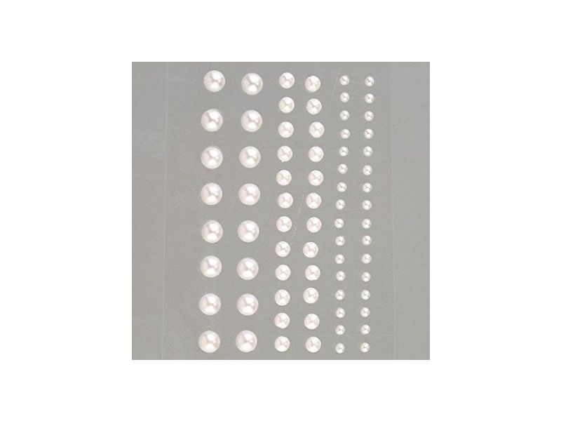 Medias perlas autoadhesivas, redondas, imitacin marfil diam.3-5-7- piezas 72