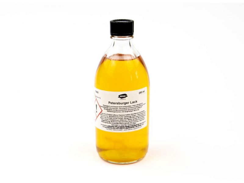 Laque de Petersbourg vanis ( base de mastic, gomme-laque, trbenthine) 100 ml Kremer