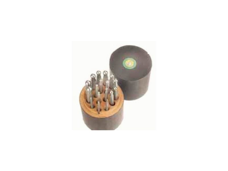 Set of 17 chisels from diameter 2 mm to 10 mm