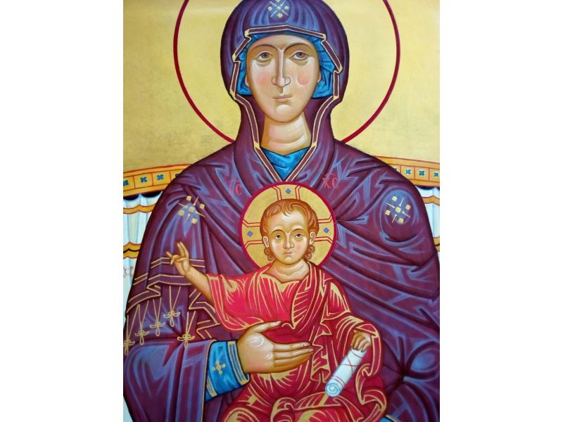 Mother of God enthroned 36x58 cm
