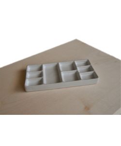 Palette rectangulaire en porcelaine 18x9 cm à 9 compartiments