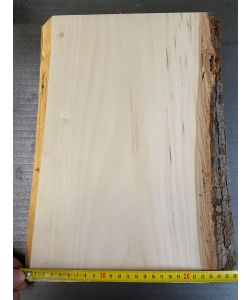 Pezzo unico in legno massiccio di tiglio con corteccia, per pirografia, 25x33 cm