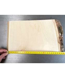 Pezzo unico in legno massiccio di tiglio con corteccia, per pirografia, 30x17 cm