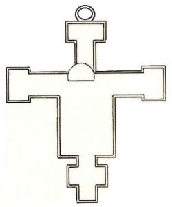 Kreuz CIMABUE, geschnitzter brett, mit Halo, mit rundschild, roh