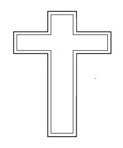 Croix Simple, avec cadre creusée, enduite
