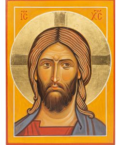 Visage du Christ aux cheveux d'or 21x28 cm