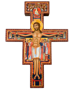 Crucifix San Damiano h 38 cm peint